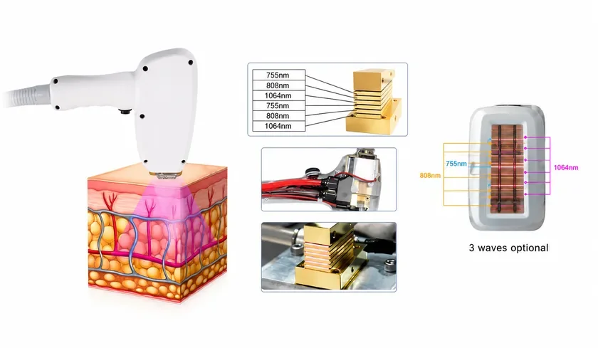  4 In 1 laser de diodo: detalle del equipo